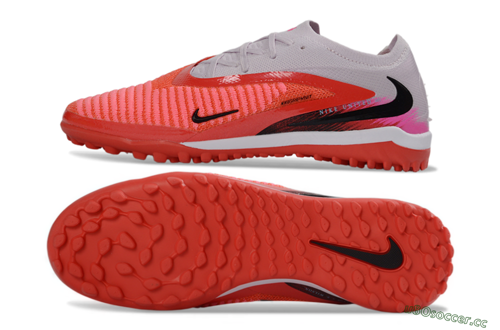 Unisex Nike Phantom 6 Elite Low TF Artificial Turf Low-Tops Football Shoes - Red/Coral Blaze/Black 1