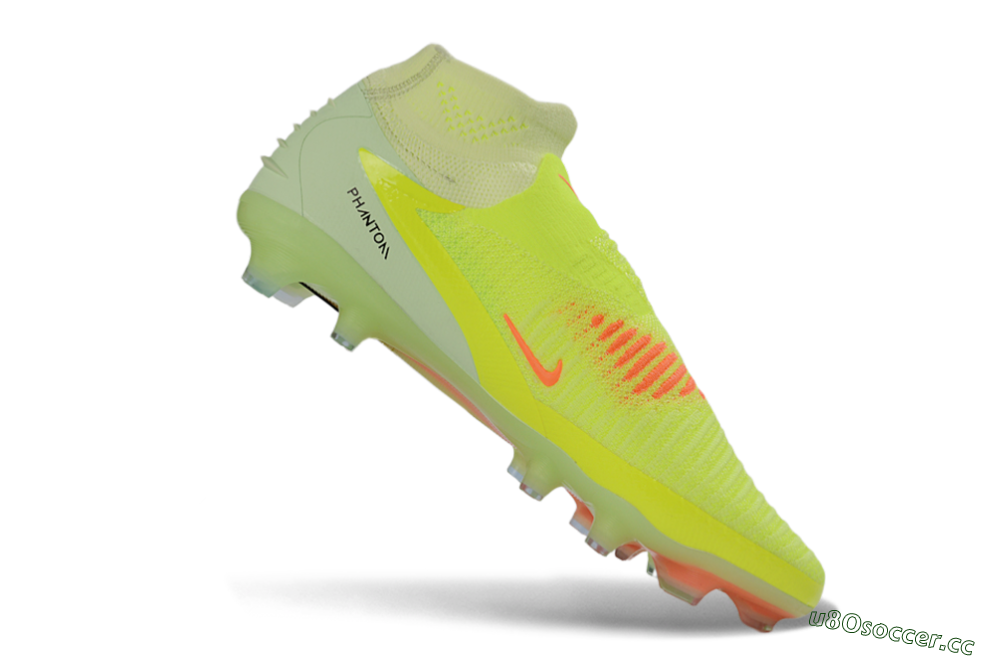 Unisex Nike Phantom 6 Elite High FG Firm Ground High-Tops Football Boots - Yellow/Electric Lime/Coral Red 4
