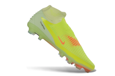Unisex Nike Phantom 6 Elite High FG Firm Ground High-Tops Football Boots - Yellow/Electric Lime/Coral Red