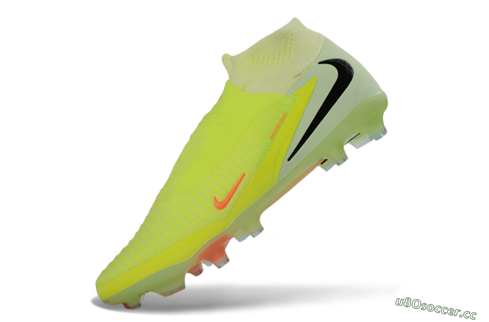 Unisex Nike Phantom 6 Elite High FG Firm Ground High-Tops Football Boots - Yellow/Electric Lime/Coral Red 5