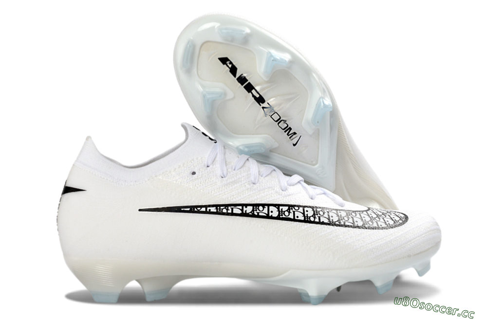 Unisex Nike Air Zoom Mercurial Vapor 16 Elite FG Firm Ground Low-Tops Football Boots - White/Classic Black/Crystal Blue 2