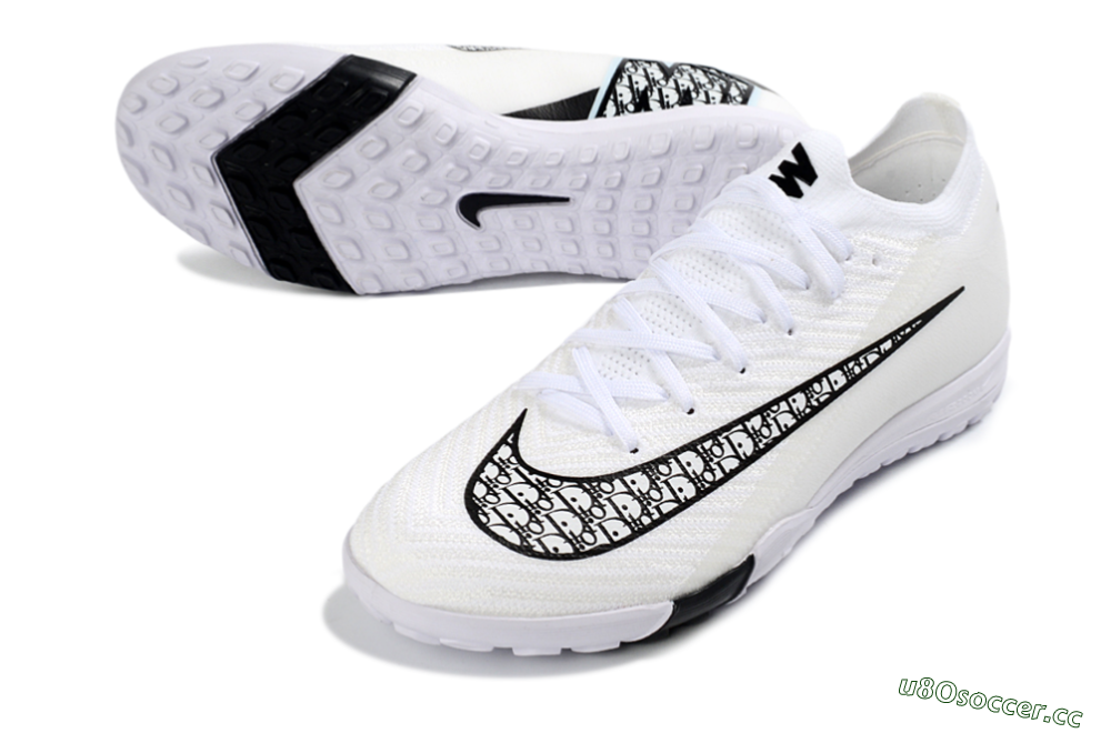 Unisex Nike Air Zoom Mercurial Vapor 16 Elite TF Artificial Turf Low-Tops Football Shoes - White/Midnight Black/Sleek Silver 3