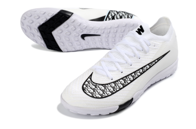 Unisex Nike Air Zoom Mercurial Vapor 16 Elite TF Artificial Turf Low-Tops Football Shoes - White/Midnight Black/Sleek Silver