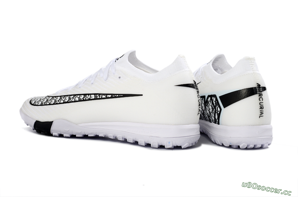 Unisex Nike Air Zoom Mercurial Vapor 16 Elite TF Artificial Turf Low-Tops Football Shoes - White/Midnight Black/Sleek Silver 4