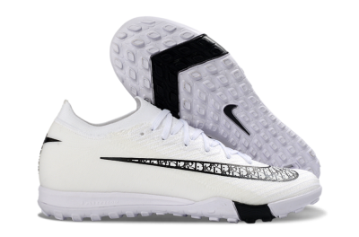 Unisex Nike Air Zoom Mercurial Vapor 16 Elite TF Artificial Turf Low-Tops Football Shoes - White/Midnight Black/Sleek Silver