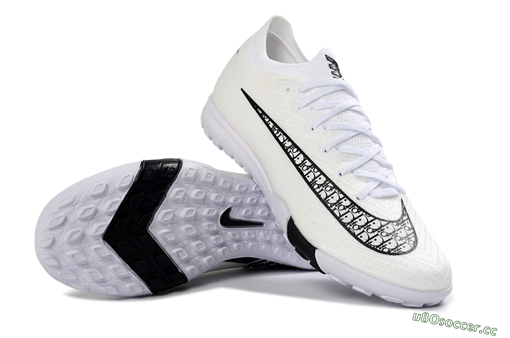 Unisex Nike Air Zoom Mercurial Vapor 16 Elite TF Artificial Turf Low-Tops Football Shoes - White/Midnight Black/Sleek Silver 1
