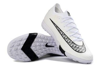 Unisex Nike Air Zoom Mercurial Vapor 16 Elite TF Artificial Turf Low-Tops Football Shoes - White/Midnight Black/Sleek Silver