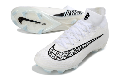 Unisex Nike Air Zoom Mercurial Superfly 10 Elite FG Firm Ground High-Tops Football Boots - White/Black/Blue