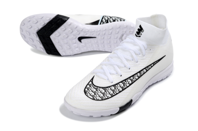 Unisex Nike Air Zoom Mercurial Superfly 10 Elite TF Artificial Turf High-Tops Football Shoes - White/Midnight Black/Soft Grey
