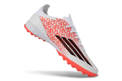 Unisex Adidas F50 Pro TF Artificial Turf Low-Tops Football Shoes - White/Flamingo Pink/Neon Black