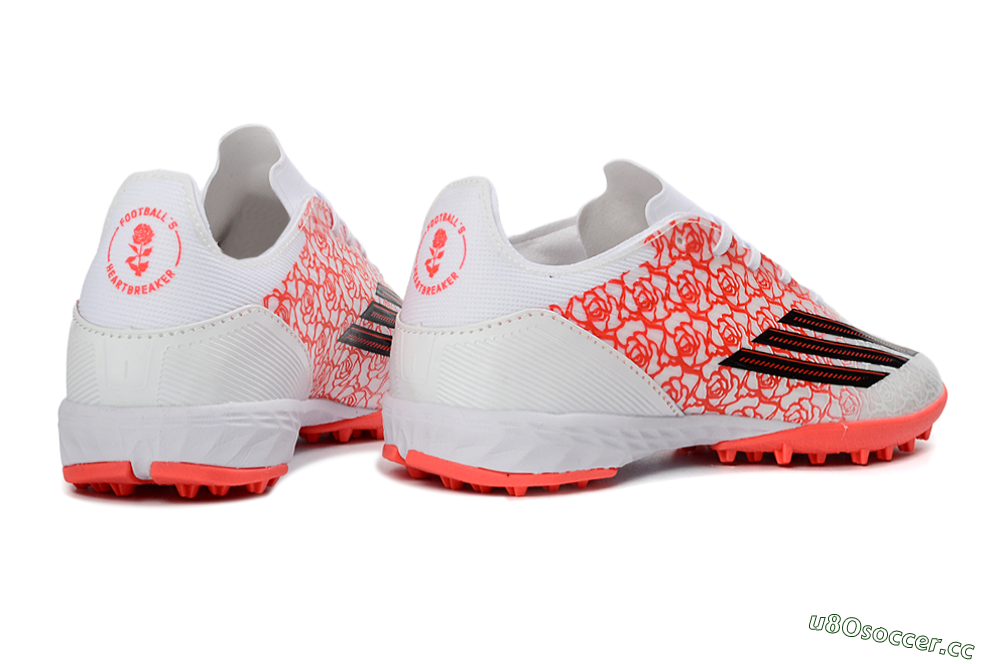 Unisex Adidas F50 Pro TF Artificial Turf Low-Tops Football Shoes - White/Flamingo Pink/Neon Black 7