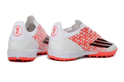 Unisex Adidas F50 Pro TF Artificial Turf Low-Tops Football Shoes - White/Flamingo Pink/Neon Black