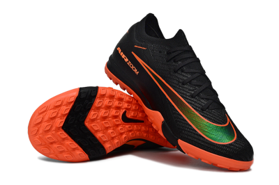 Unisex Nike Air Zoom Mercurial Vapor 16 Elite TF Artificial Turf Low-Tops Football Shoes - Black/Flame Orange/Electric Green