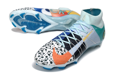 Unisex Nike Air Zoom Mercurial Superfly 10 Elite FG Firm Ground High-Tops Football Boots - Blue/Red/Black