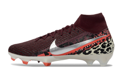 Men's Nike Air Zoom Mercurial Superfly 10 Elite FG Firm Ground High-Tops Football Boots - Burgundy/Neon Pink/Black