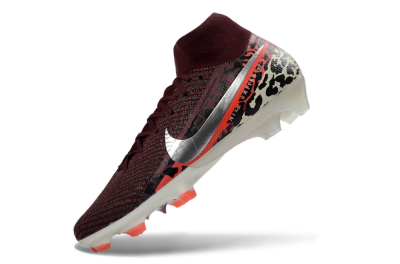 Men's Nike Air Zoom Mercurial Superfly 10 Elite FG Firm Ground High-Tops Football Boots - Burgundy/Neon Pink/Black