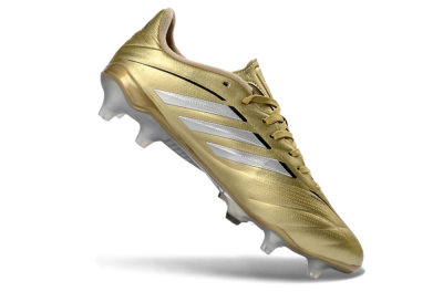 Men's Adidas Copa Pure 3 Elite FG Firm Ground Low-Tops Football Boots - Gold/Metallic Silver/White