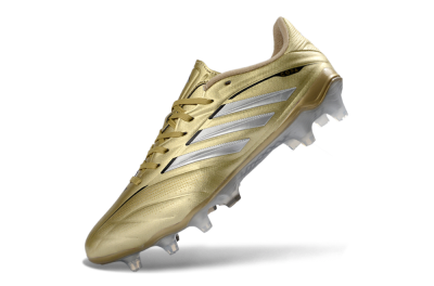 Men's Adidas Copa Pure 3 Elite FG Firm Ground Low-Tops Football Boots - Gold/Metallic Silver/White