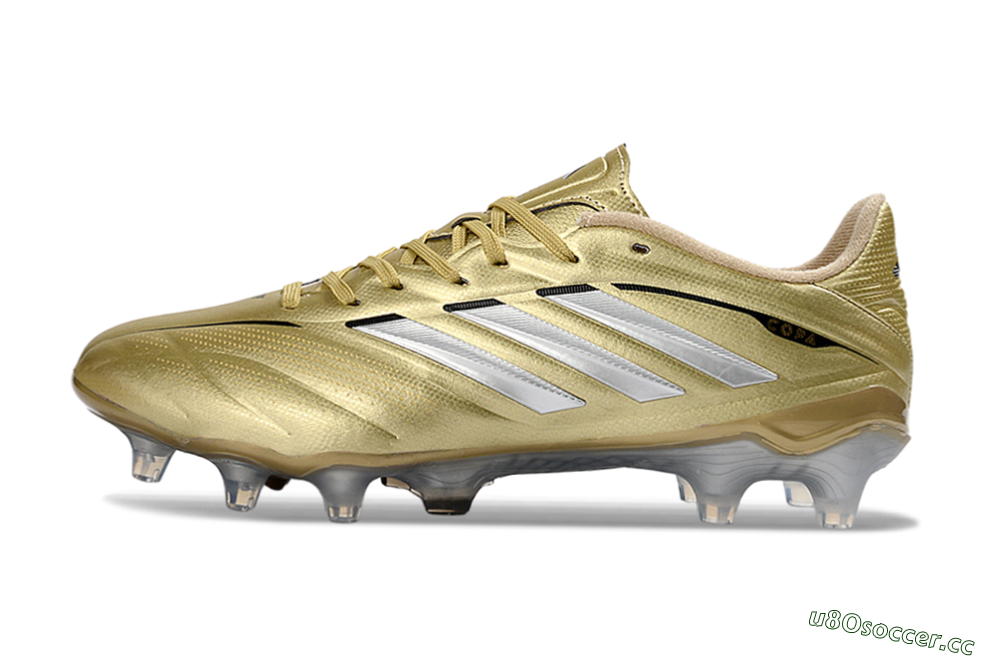 Men's Adidas Copa Pure 3 Elite FG Firm Ground Low-Tops Football Boots - Gold/Metallic Silver/White 0