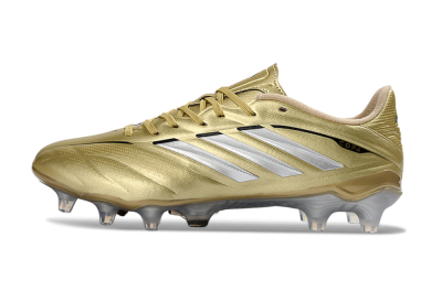 Men's Adidas Copa Pure 3 Elite FG Firm Ground Low-Tops Football Boots - Gold/Metallic Silver/White