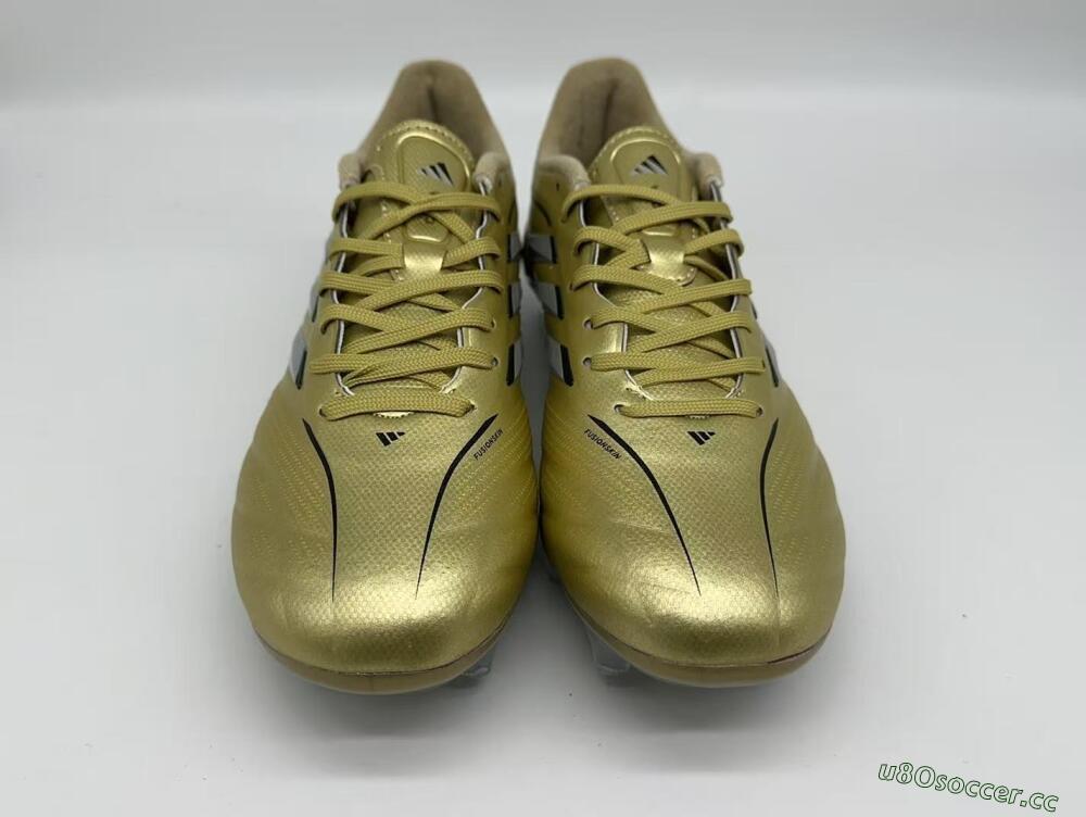 Men's Adidas Copa Pure 3 Elite FG Firm Ground Low-Tops Football Boots - Gold/Metallic Silver/White