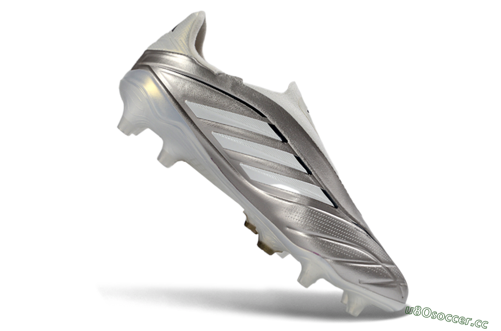 Men's Adidas Copa Pure 3 Elite FG Firm Ground Low-Tops Football Boots - Silver/Metallic Gray/White 4