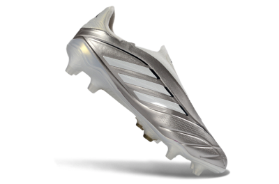 Men's Adidas Copa Pure 3 Elite FG Firm Ground Low-Tops Football Boots - Silver/Metallic Gray/White