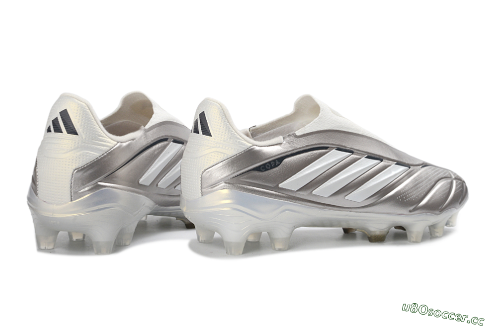 Men's Adidas Copa Pure 3 Elite FG Firm Ground Low-Tops Football Boots - Silver/Metallic Gray/White 6