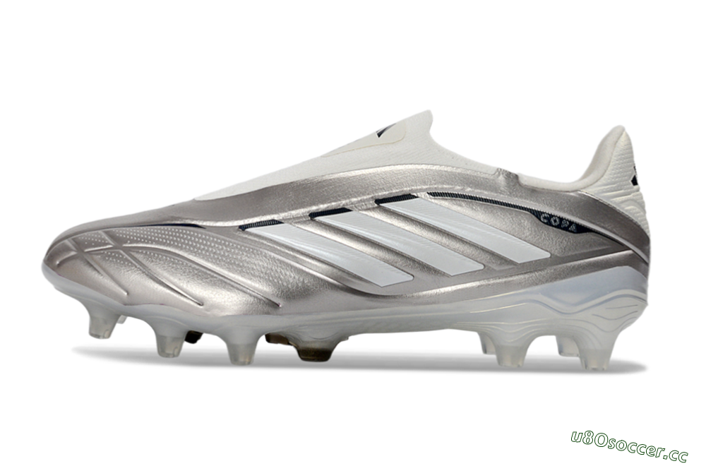 Men's Adidas Copa Pure 3 Elite FG Firm Ground Low-Tops Football Boots - Silver/Metallic Gray/White 0