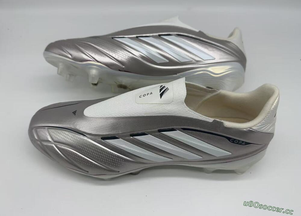 Men's Adidas Copa Pure 3 Elite FG Firm Ground Low-Tops Football Boots - Silver/Metallic Gray/White