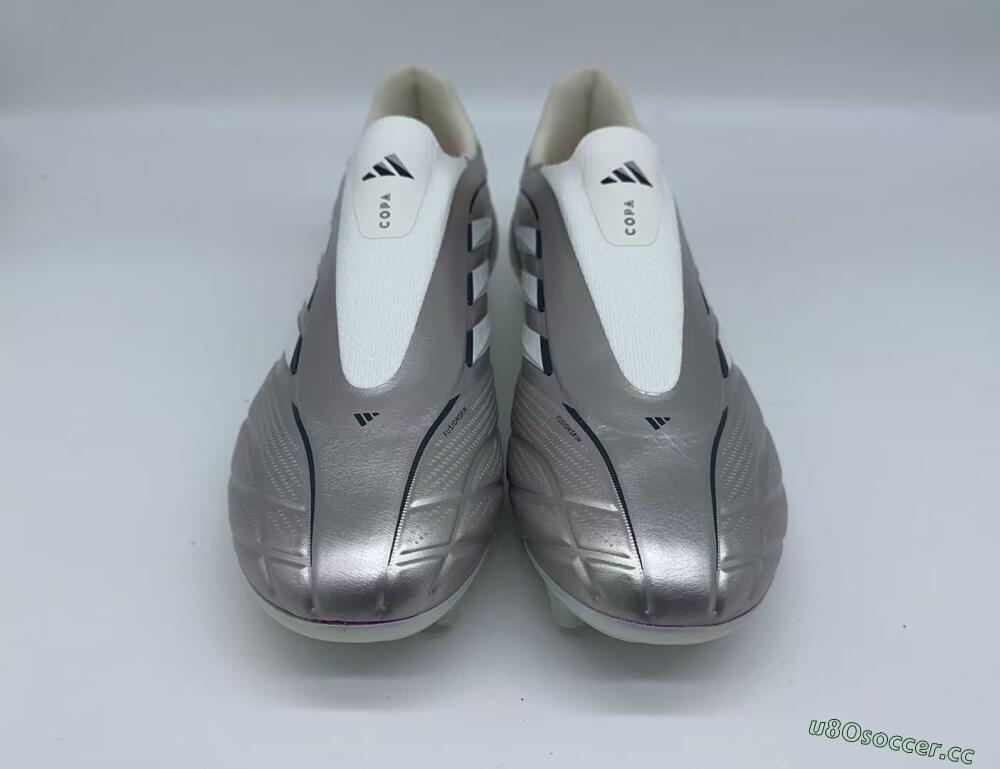Men's Adidas Copa Pure 3 Elite FG Firm Ground Low-Tops Football Boots - Silver/Metallic Gray/White