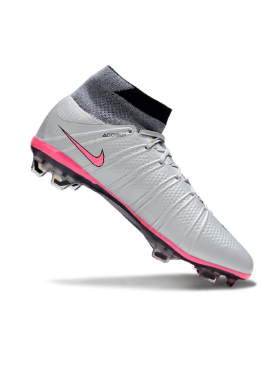 Men's Nike Zoom Mercurial Superfly 4 Elite FG Firm Ground High-Tops Football Boots - Gray/Neon Pink/Black