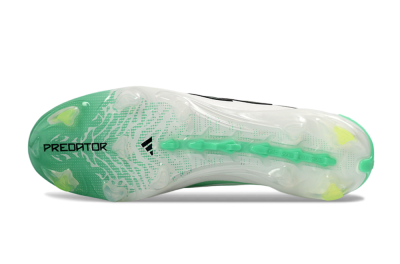 Unisex Adidas Predator 26 Elite FG Firm Ground Low-Tops Football Boots - Aqua/Lime Green/Black