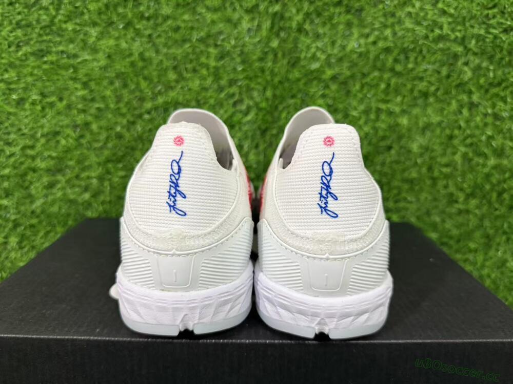Unisex Adidas F50 Elite Laceless TF Artificial Turf Low-Tops Football Shoes - White/Electric Red/Navy Blue