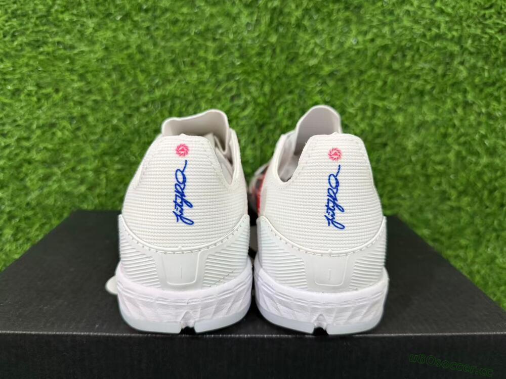Unisex Adidas F50 Pro TF Artificial Turf Low-Tops Football Shoes - White/Electric Blue/Crimson Red