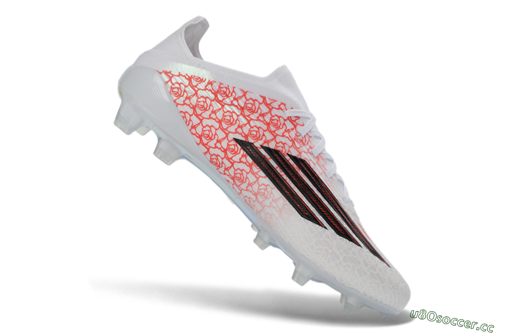 Unisex Adidas F50 Elite FG Firm Ground Low-Tops Football Boots - White/Rose Pink/Black 5