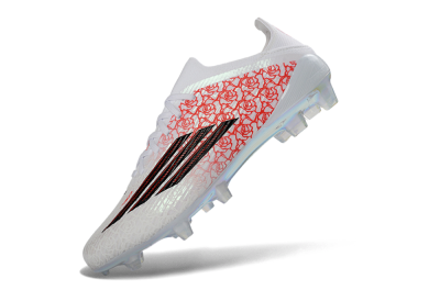 Unisex Adidas F50 Elite FG Firm Ground Low-Tops Football Boots - White/Rose Pink/Black