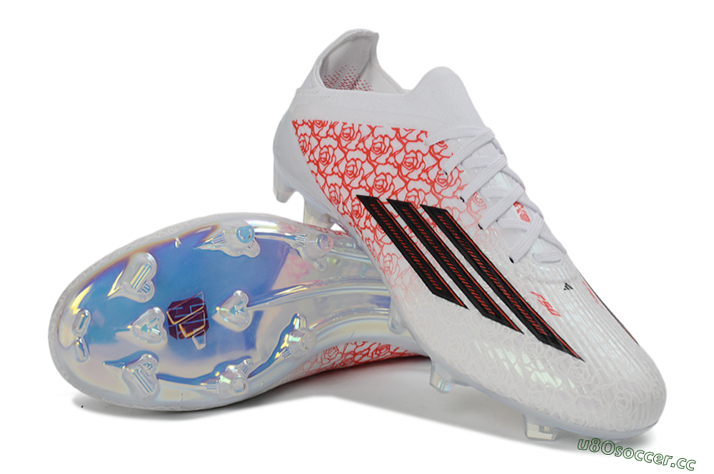 Unisex Adidas F50 Elite FG Firm Ground Low-Tops Football Boots - White/Rose Pink/Black 4