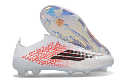 Unisex Adidas F50 Elite FG Firm Ground Low-Tops Football Boots - White/Rose Pink/Black