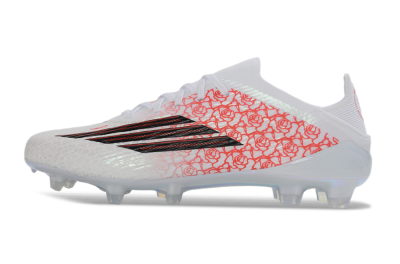 Unisex Adidas F50 Elite FG Firm Ground Low-Tops Football Boots - White/Rose Pink/Black