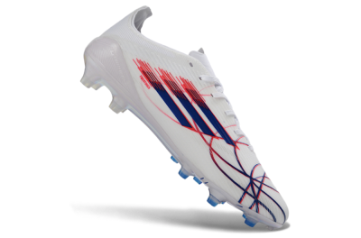 Unisex Adidas F50 Elite FG Firm Ground Low-Tops Football Boots - White/Crimson/Blue