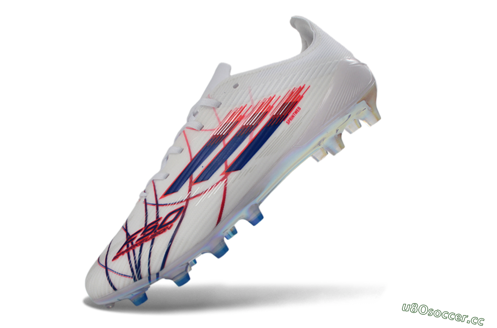 Unisex Adidas F50 Elite FG Firm Ground Low-Tops Football Boots - White/Crimson/Blue 6