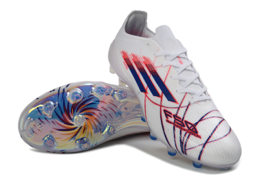 Unisex Adidas F50 Elite FG Firm Ground Low-Tops Football Boots - White/Crimson/Blue