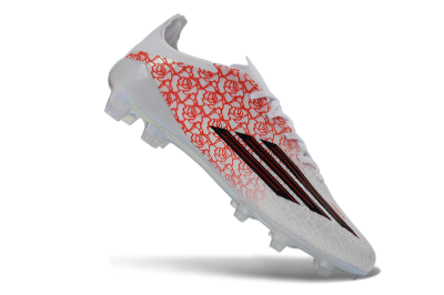 Unisex Adidas F50 Elite FG Firm Ground Low-Tops Football Boots - White/Crimson Rose/Black