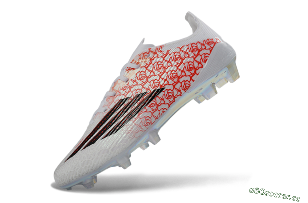 Unisex Adidas F50 Elite FG Firm Ground Low-Tops Football Boots - White/Crimson Rose/Black 6