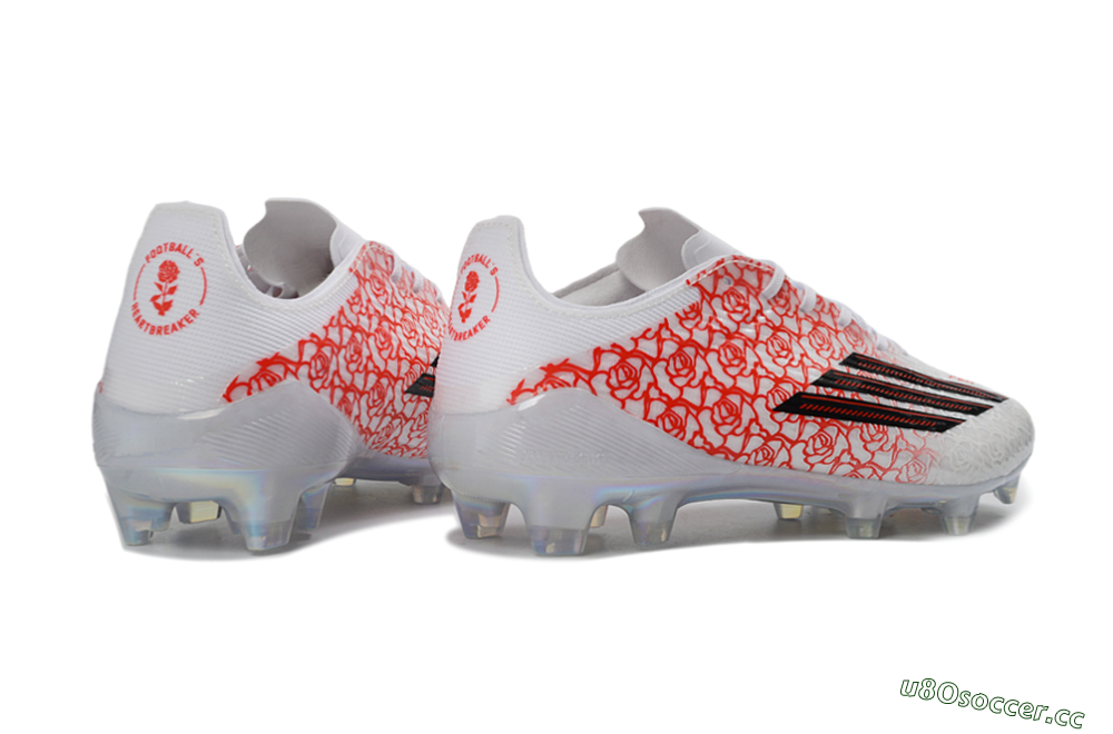 Unisex Adidas F50 Elite FG Firm Ground Low-Tops Football Boots - White/Crimson Rose/Black 7