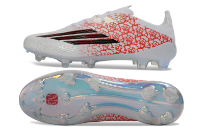 Unisex Adidas F50 Elite FG Firm Ground Low-Tops Football Boots - White/Crimson Rose/Black