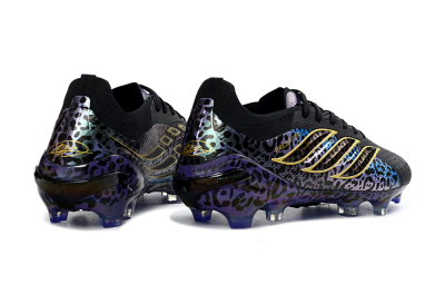 Unisex Adidas Predator 26 Elite FG Firm Ground Low-Tops Football Boots - Black/Electric Blue/Purple Fusion