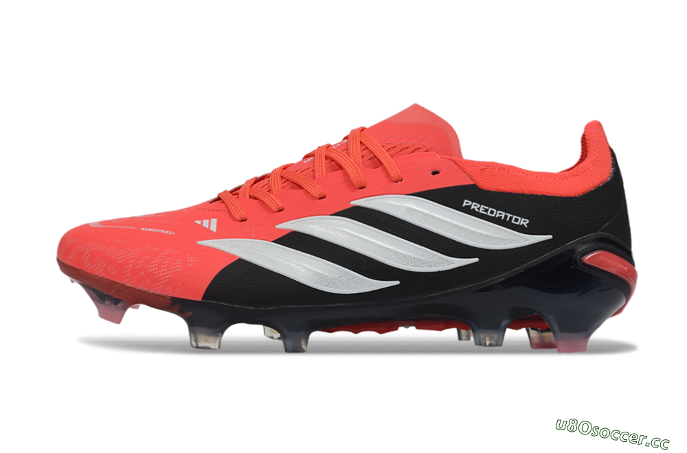 Unisex Adidas Predator 26 Elite FG Firm Ground Low-Tops Football Boots - Red/Black/White 0