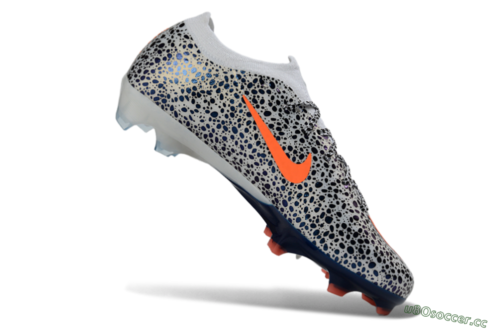 Unisex Nike Air Zoom Mercurial Vapor 16 Elite FG Firm Ground Low-Tops Football Boots - White/Electric Orange/Sapphire Blue 4